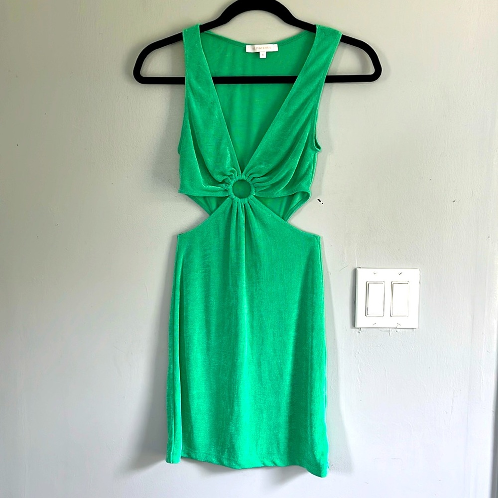 Olivaceous Green Cutout O-Ring Dress